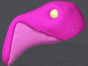 flamingo fantoche cabeça-versão base 2 criaturas bico pássaro mão-de fantoches muppet pawpet toon 3d print model - Mito3D