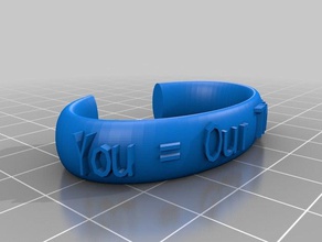 my customized ellipse message band bracelets 3d print model - Mito3D