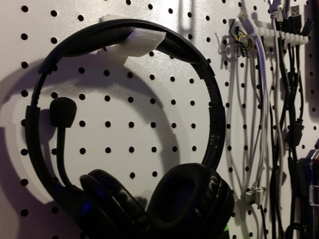 pegboard headset hanger hobby headphone holder mount peg board 3D print model - Mito3D