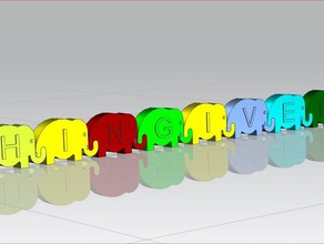 linking elephant letters toys games 3d print model - Mito3D