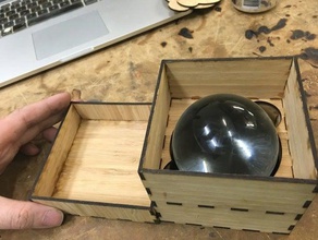 wood box 80mm glass sphere other 3d print model - Mito3D