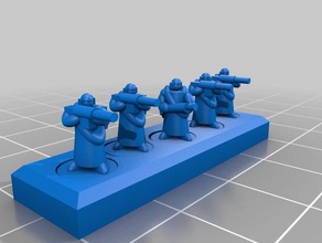 6mm échelle générique humanoïde d'infanterie grand manteau de lance-flammes la base les jouets jeux 3d print model - Mito3D