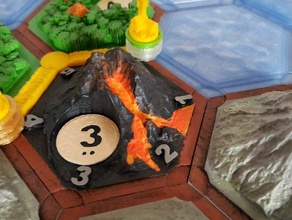 volcanos catan volcania variant settler toy game accessories 3d print model - Mito3D