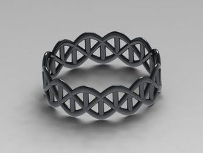 dna anel de prata anéis 3d print model - Mito3D