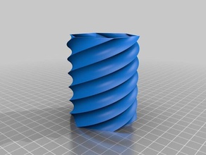 twisted vase Container hexagon hohl hohle kleine kurze Spirale spiral thetechbros tech-bros dünne 3d print model - Mito3D