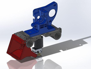 robo 3d r1 full carriage extruder assembly e3d v6 hexscrewless printer parts belt tensioner fan mount hotend robo3d solidworks wades 3d print model - Mito3D