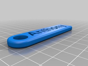 anthony flat key chain accessories customized 3d print model - Mito3D