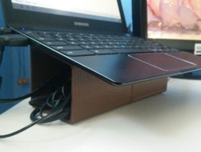 laptopstand organización de los cables gestión chromebook altura útil 3d print model - Mito3D