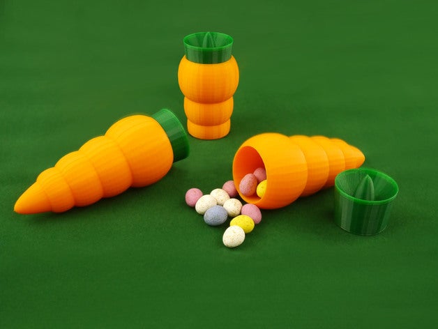 carrot containers household carrots easter easterbunny bunny design faberdashery garden greenery green orange spring squeezed vegetable 3D print model - Mito3D