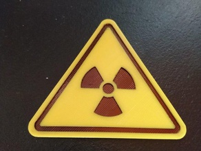 radiation warning sign signs logos symbol 3d print model - Mito3D