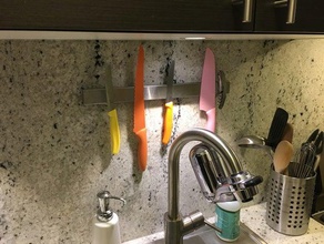 ikea grundtal knife rack damage free tape command strip mount kitchen dining functional hack holder 3d print model - Mito3D