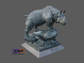rhino estátua de digitalização 3d alfred jacquemart varreduras réplicas animais meshmixer museu rinoceronte escultura 3d print model - Mito3D