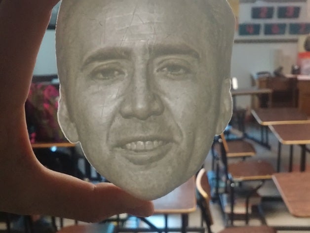 nicolas cage lithophane Menschen Promi berühmte Spaß Geschenk Witz Witze national nationaltreasure oscars superman 3D print model - Mito3D