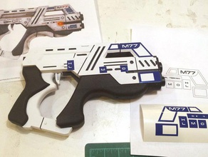 vinyl cut graphics mass effect pistol props 3d print model - Mito3D
