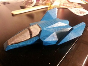 low poly blue falcon f-zero games 3d print model - Mito3D