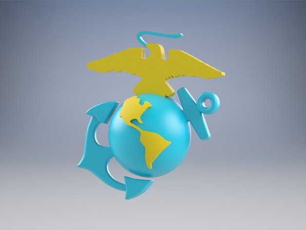 marine logo des signes logos 3D print model - Mito3D