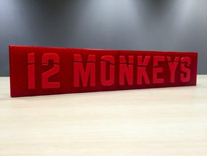 12 monkeys main title logo signs logos 3d print model - Mito3D