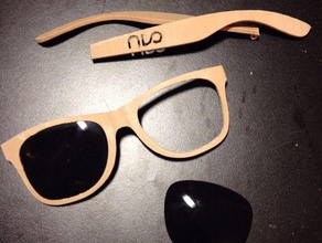 óculos de sol alo 3d impressão madeira 3d print model - Mito3D