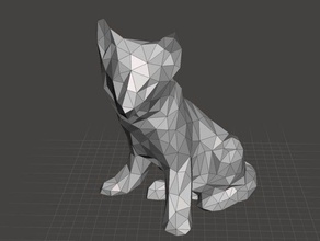 low poly dog animals 3d print model - Mito3D