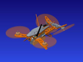 horus faucon crécerelle v-tail quadcopter de révision rc véhicules 3d print model - Mito3D