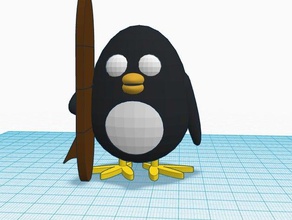 wannabe surfista penguin wtf calentamiento global amigo 3d la impresión de aves mordaza vacaciones broma verano 3d print model - Mito3D