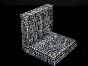 openforge 20 cut stone wall toys games dnd tiles dungeon miniatures openforge2 v20 pathfinder rpg tabletop terrain 3d print model - Mito3D