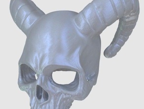 horned skull full scale work progess costume helmet mask wip 3d print model - Mito3D