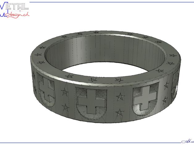 anneau 1er aout les anneaux bijoux 3D print model - Mito3D