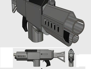 Granate combo gun Requisiten Fass Doppel Spaß futuristisch Spiel groß Militär Modell - Spielzeug Waffe 3d print model - Mito3D