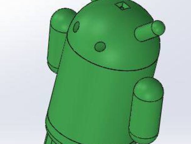 3d android de mascotte lampe poche l'électronique logo led 3D print model - Mito3D