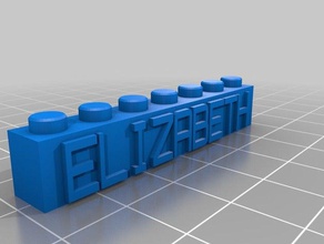 elizabeth bloque necklacekeychain de la construcción los juguetes personalizado 3d print model - Mito3D