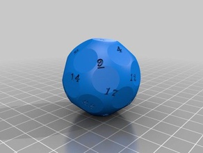 my customized 26-sided die dice 3d print model - Mito3D