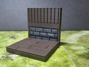 modular wood floor wall playsets board game dnd tiles dungeons dragons miniature tabletop toy 3d print model - Mito3D
