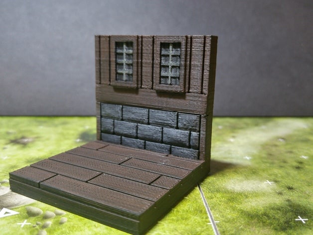 modulares de piso madeira parede do windows playsets boardgame jogo tabuleiro dnd telhas dungeon masmorras e dragões miniatura openforge pathfinder rpg tampo mesa wargame wargaming 3D print model - Mito3D