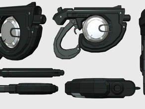 kinetische Pistole Fahrzeuge futuristisch Spiel gun Modell prop sci Wissenschaft science-fiction scifi shooter Schießen - Spielzeug Waffe 3d print model - Mito3D