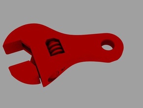 una sola impresión de la llave mano herramientas inglesa impreso montado 3d print model - Mito3D