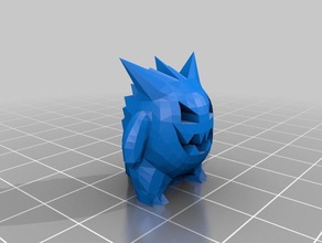 low poly gengar designed paranoid parabola toys games 3d print model - Mito3D