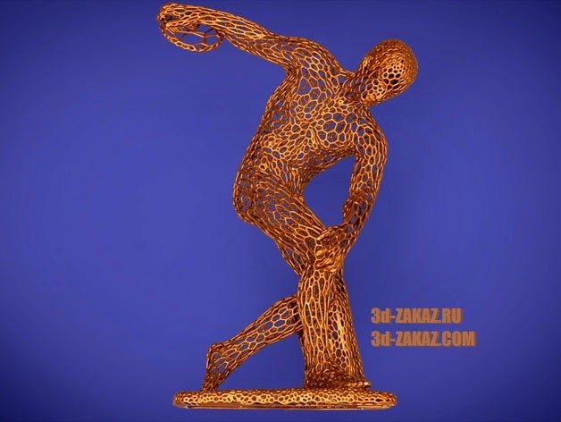 discobolus style voronoi remix interactive art 3D print model - Mito3D