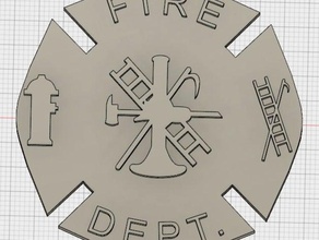 firefighter emblem signs logos fire hydrant hook ladder 3d print model - Mito3D