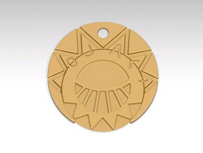 mysterious cities gold medallion jewelry 3d print model - Mito3D