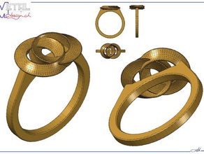 bague entrelacs rings bijoux gift jewelry joaillerie moebius 3d print model - Mito3D