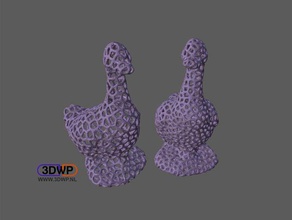 de voronoi pato matemáticas art animal escultura la estatua voronator 3d print model - Mito3D