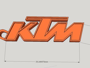 ktm logotipo keychain chaveiros 3d print model - Mito3D