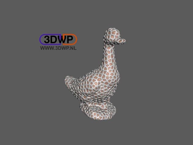 doble extrusión de voronoi pato matemáticas art 2-color animal dualstrusion dos colores extrusor multicolor escultura estatua 3D print model - Mito3D