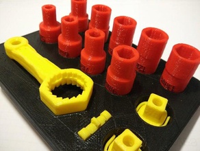 support kit ratchet socket holder 3d printing base case pocket tool 3d print model - Mito3D