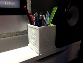 bote lapiceros real madrid office futbol matita titolare portalapices 3d print model - Mito3D