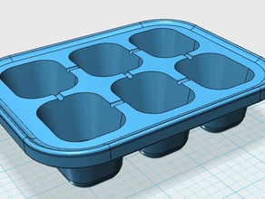 ice cube tray kitchen dining 123d design product rectangular pattern 3d print model - Mito3D