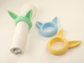 bunny napkin ring household easter entertaining rings rabbit spring 3d print model - Mito3D