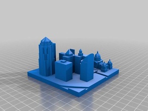 micro-ville de des moines dans l'iowa 3d l'impression 3d print model - Mito3D