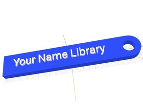 customizable library name tag signs logos 3d print model - Mito3D